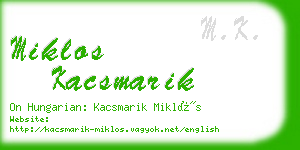 miklos kacsmarik business card